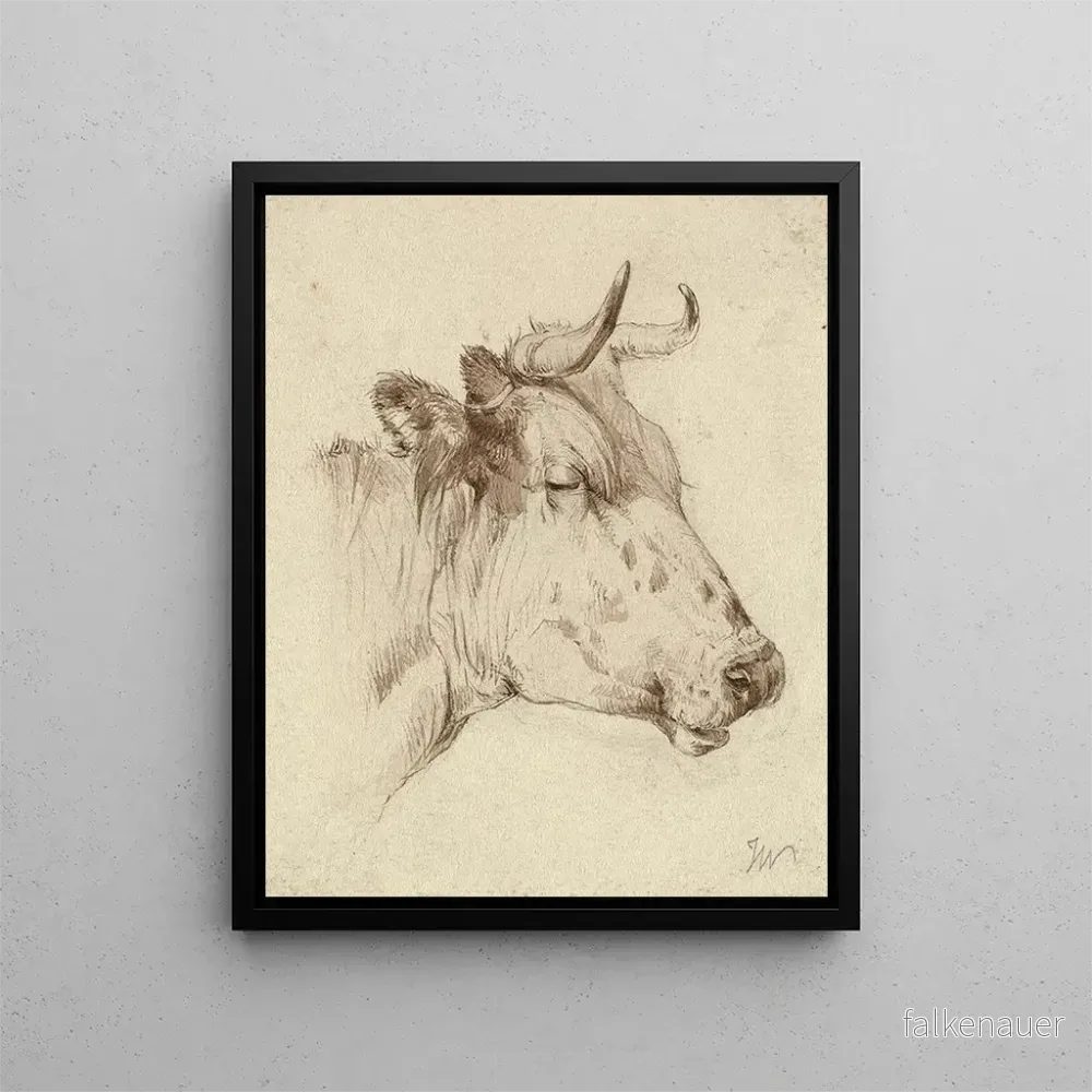 Målning Tête de vache – Anonyme Målning Tête de vache – Anonyme