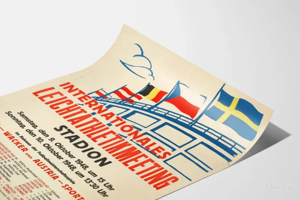 Vintageposter för internationellt friidrottsmöte 1948 - Bild 3