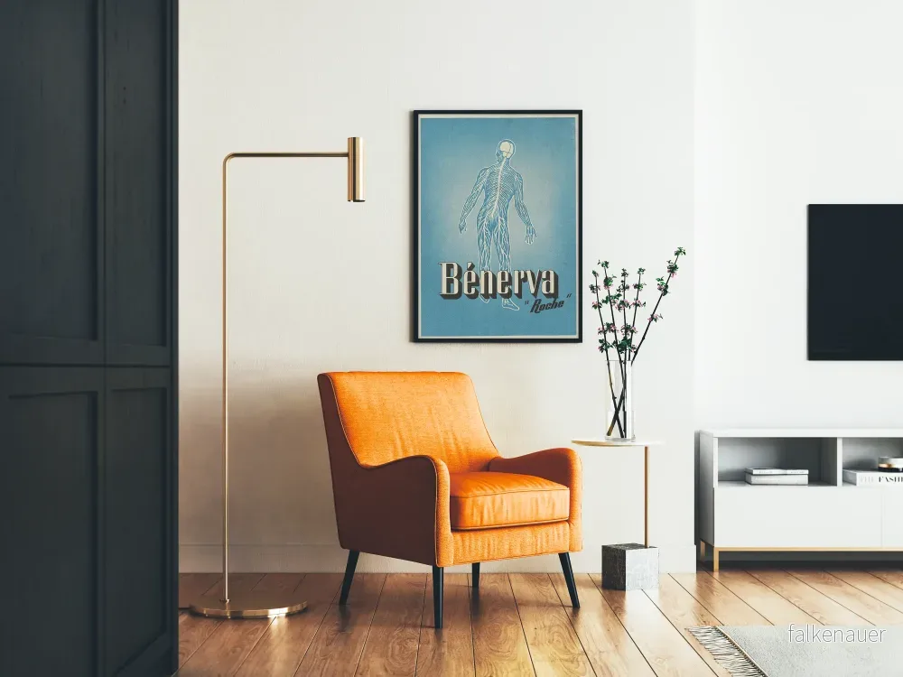 Vintageposter Bénerva Roche Illustration av det mänskliga nervsystemet - Bild 2