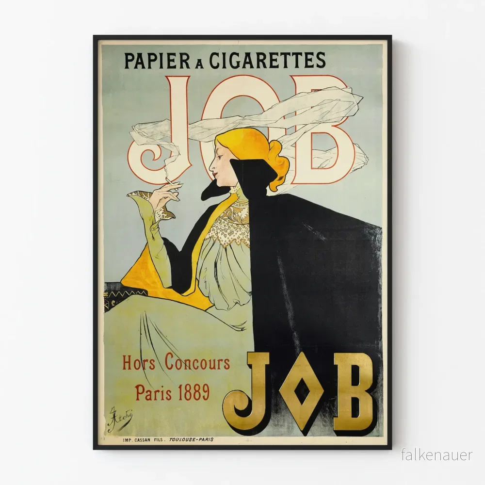 Vintageposter Papper för cigaretter JOB väggdekoration