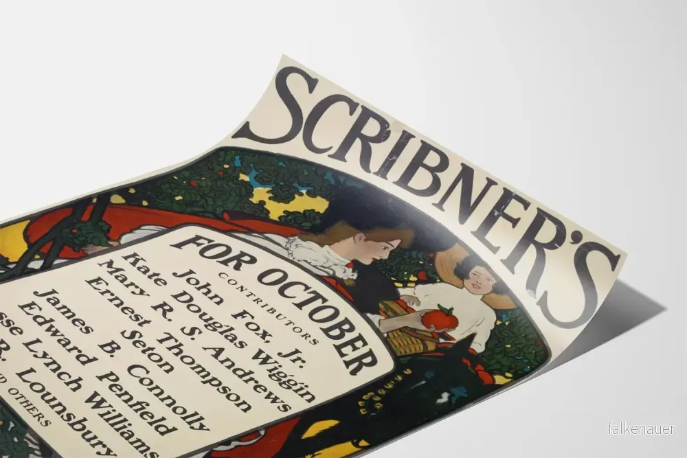 Vintageaffisch Scribner's för oktober med hösttema - Bild 3