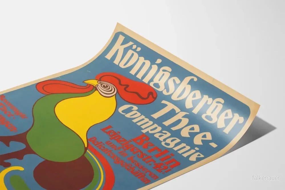 Vintageposter Königsberger Thee Compagnie Berlin - Färgglad väggdekoration - Bild 3