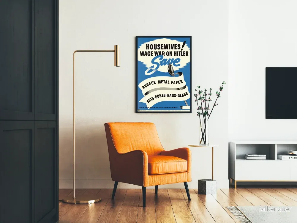 Vintage propagandaposter: Housewives wage war - materialekonomi - Bild 2