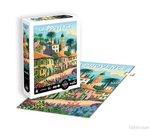Calypto 3907310 Provence, 500 bitar pussel med mjuk touch, färgglatt pusselmotiv en sammetslen yta inkl. pusselaffisch, för vuxna och barn från 8 år, upplaga 3373910073103