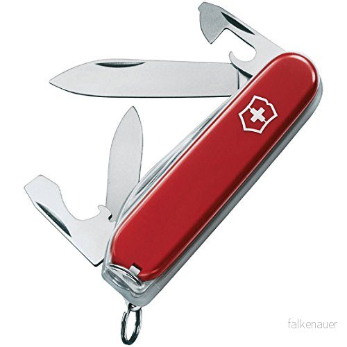 Victorinox fickkniv Recruit (10 funktioner, blad, konservöppnare, tandpetare, skruvmejsel) röd 7611160014184