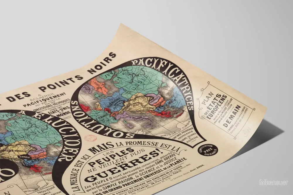 Vintageposter 'L'Europe des points noirs' för historisk väggdekoration - Bild 2
