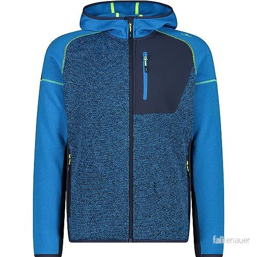 CMP Knit Tech jacka för män med fast huva, River B. Blue, 56 8058949186356