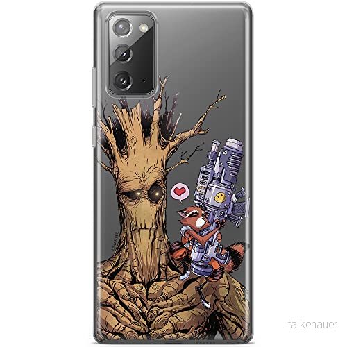 ERT GROUP mobiltelefonfodral för Samsung Galaxy NOTE 20 originalt och officiellt licensierat Marvel mönster Guardians of the 001 anpassad till formen på mobiltelefonen, gedeeltelijk transparant 5903040451502