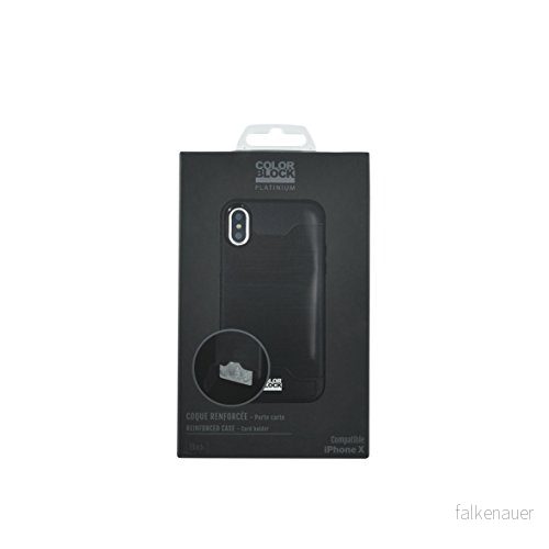 Colorblock hårt skal med kortspår för iPhone X svart 3571211380023