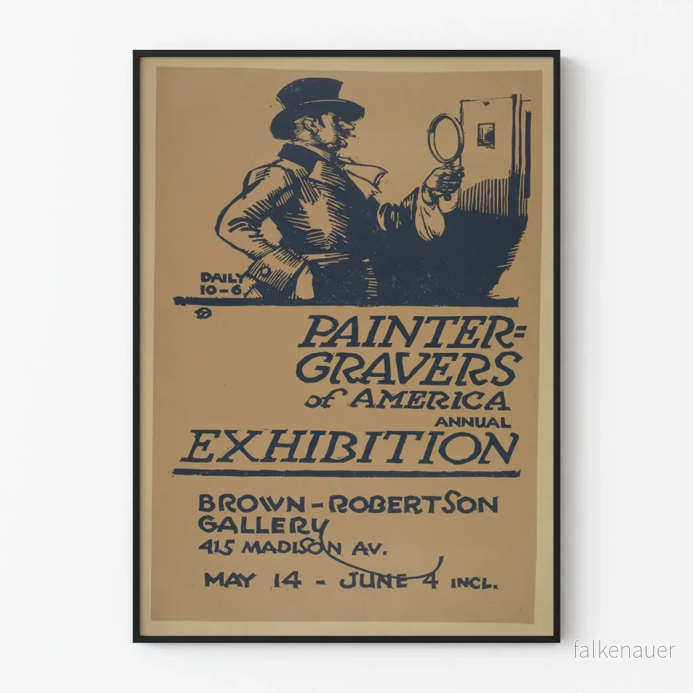 Vintageposter för den årliga utställningen för amerikanska målare-gravörer