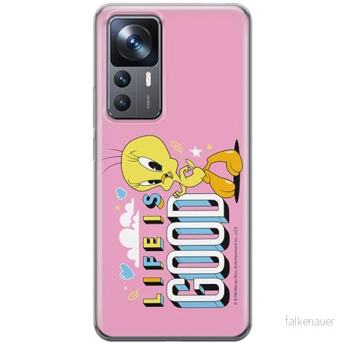 ERT GROUP mobiltelefonfodral för Xiaomi 12T/ 12T pro/ K50 Ultra originalt och officiellt licensierat Looney Tunes mönster Tweety 016, fodral tillverkad av TPU plast 5905795099268