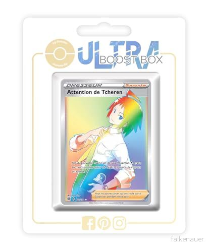 Attention de Tcheren (Cheren's Care) 177/172 Shiny Rainbow trainer Ultraboost X Epée et Bouclier 9 Stars Étincelantes Box med 10 franska Pokémon kort 3701604925962