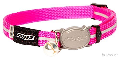 ROGZ ALLEYCAT CAT COLLAR MED BREAKAWAY STÄNGNING OCH NATT VISABILITET (Rosa) 649510029202