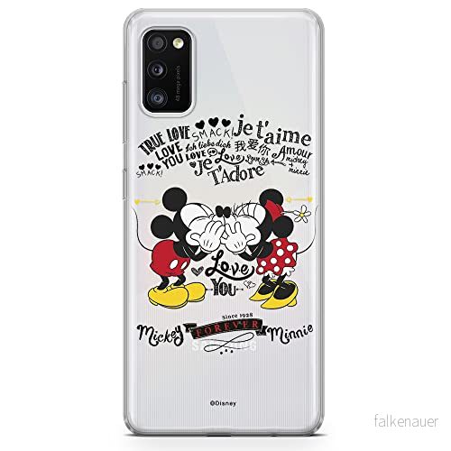 ERT GROUP mobiltelefonfodral för Samsung A41 originalt och officiellt licensierat Disney mönster Mickey & Minnie 005 optimalt anpassad till formen på mobiltelefonen, gedeeltelijk transparant 5903537510309