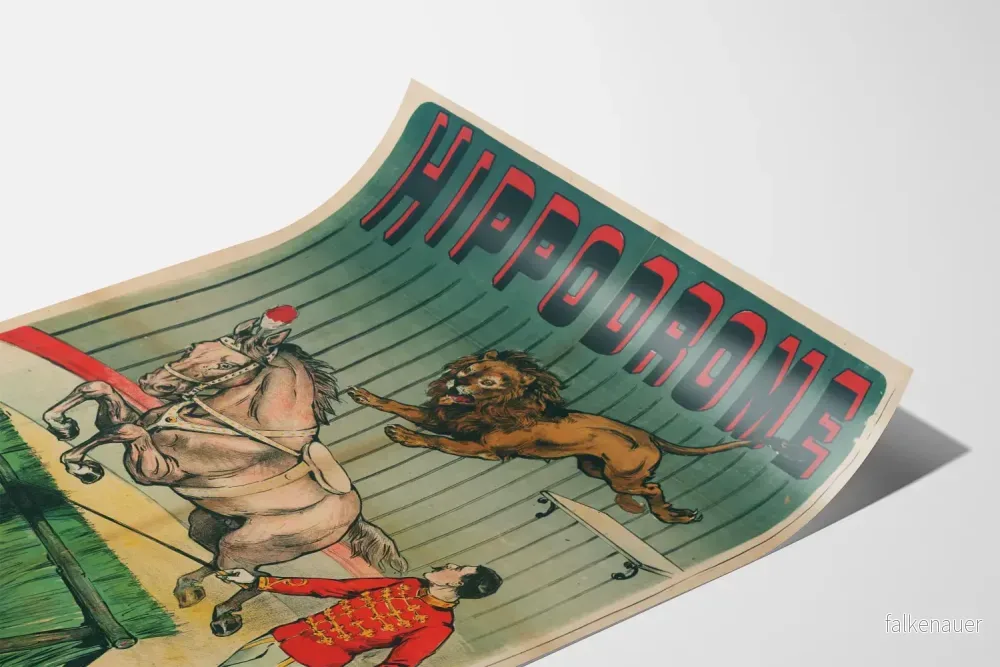 Vintageaffisch Hippodrom: Häst, Lejon och Tämjare - Bild 3