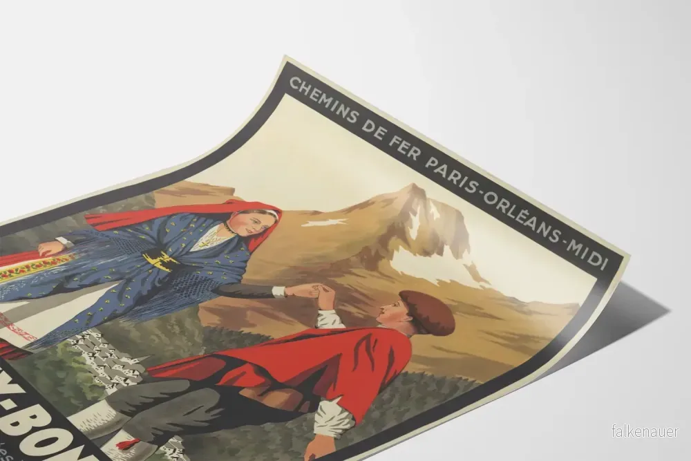 Vintageposter Les Eaux-Bonnes Termiska stationen Pyrenéerna - Bild 3