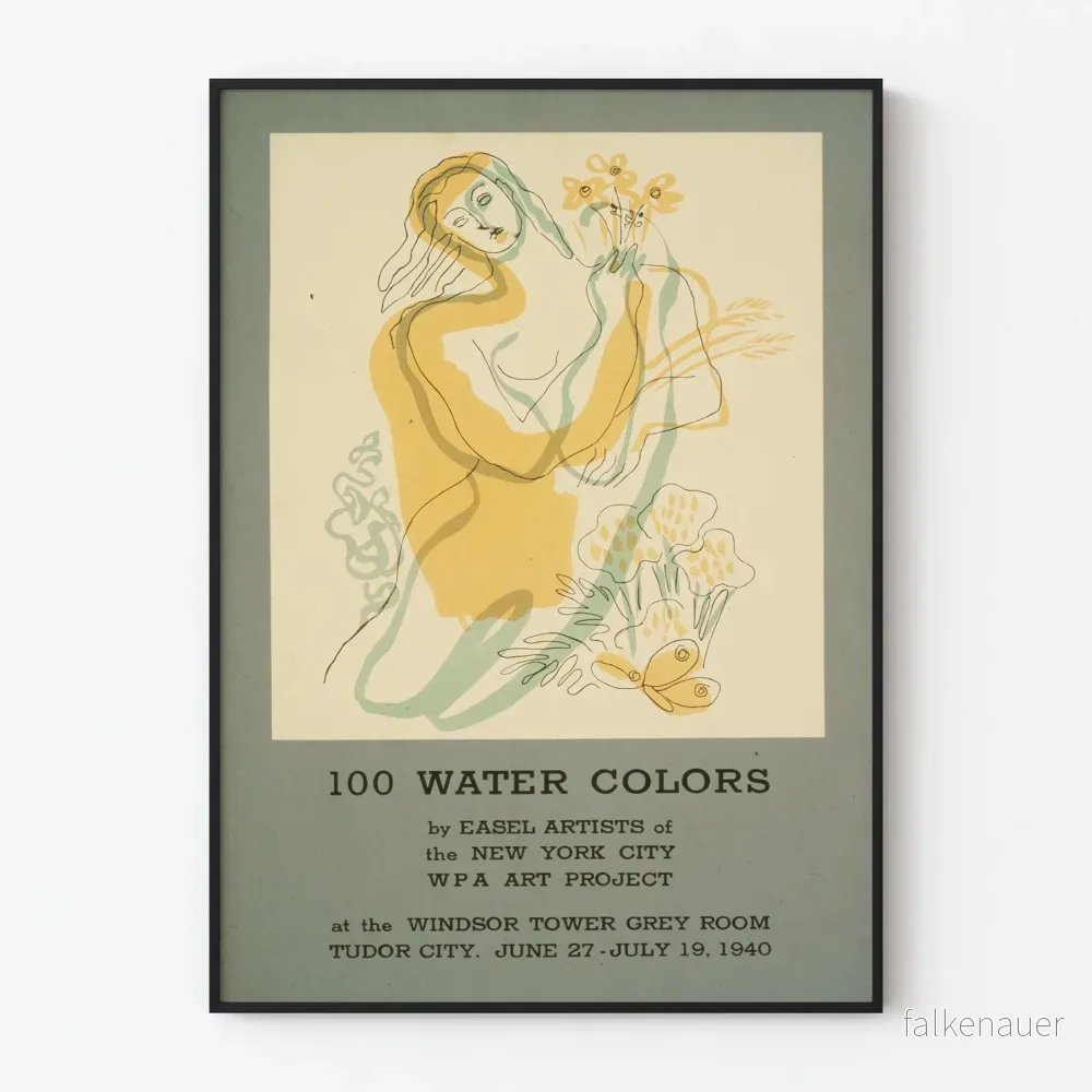 Vintageposter 100 Water Colors New York City WPA Art Project Vintageposter 100 Water Colors New York City WPA Art Project