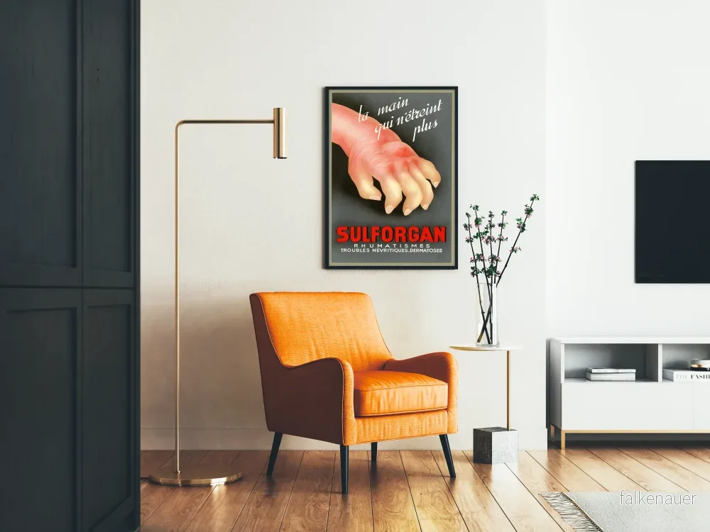 Vintageaffisch Sulforgan - Medicinsk Väggdekoration för Reumatism och Nerver - Bild 2