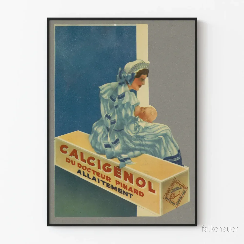 Vintageposter Calcigenol av Dr. Pinard Amning