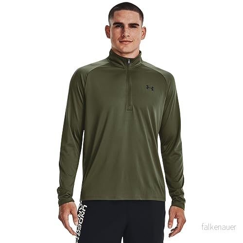 Under Armour Tech Zip Långärmad Tröja, Storlek: Large, Maringrön/Svart 196884098919