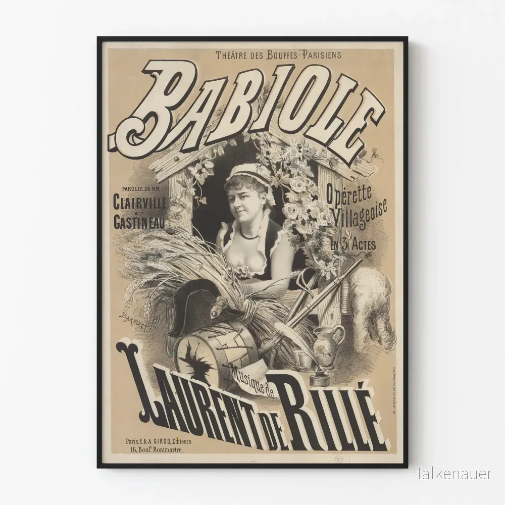 Vintageposter Théâtre des Bouffes-Parisiens Babiole