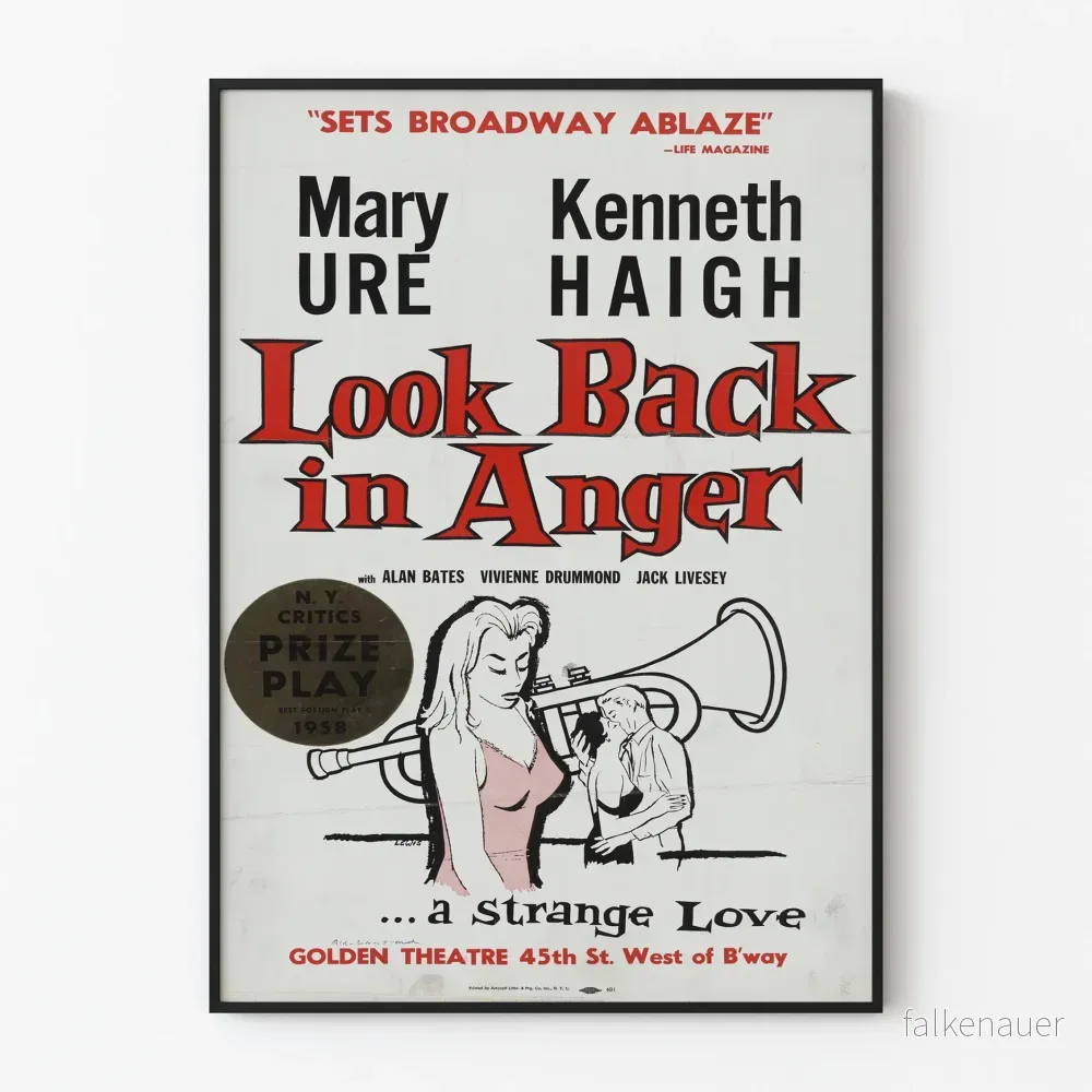 Vintageaffisch Look Back in Anger - väggdekoration för teater och dramatik