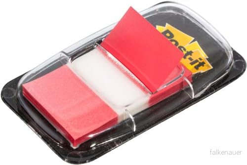 Post it Index 680 P12, 25,4 x 43,2 mm, blå, gul, grön, röd, 8 50 självhäftande remsor i dispenser 4046719666195