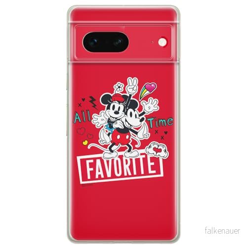 ERT GROUP mobiltelefonfodral för Google PIXEL 7 originalt och officiellt licensierat Disney mönster Mickey & Minnie 011 optimalt anpassad till formen på mobiltelefonen, fodral tillverkad av TPU plast 5905795140427