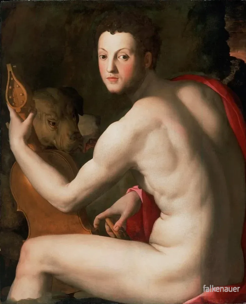 Målning av porträtt av Cosme I av Medici som Orfeus - Agnolo Bronzino | Konsttryck - Bild 2