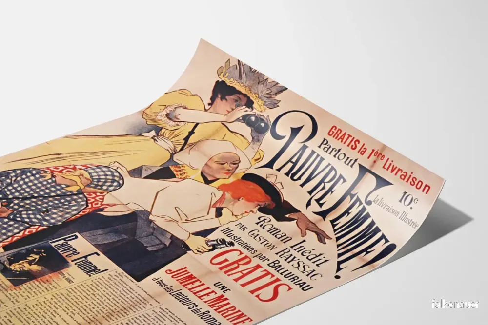 Vintageposter av fattig kvinna - Opublicerad roman av Gaston Rayssac - Bild 3