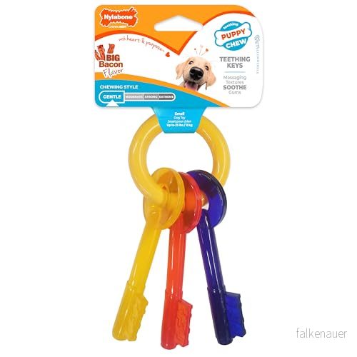 Nylabone mild valp hund tandsprickning tuggleksak nycklar, bacon smak, liten, för valpar upp till 11 kg 18214813842