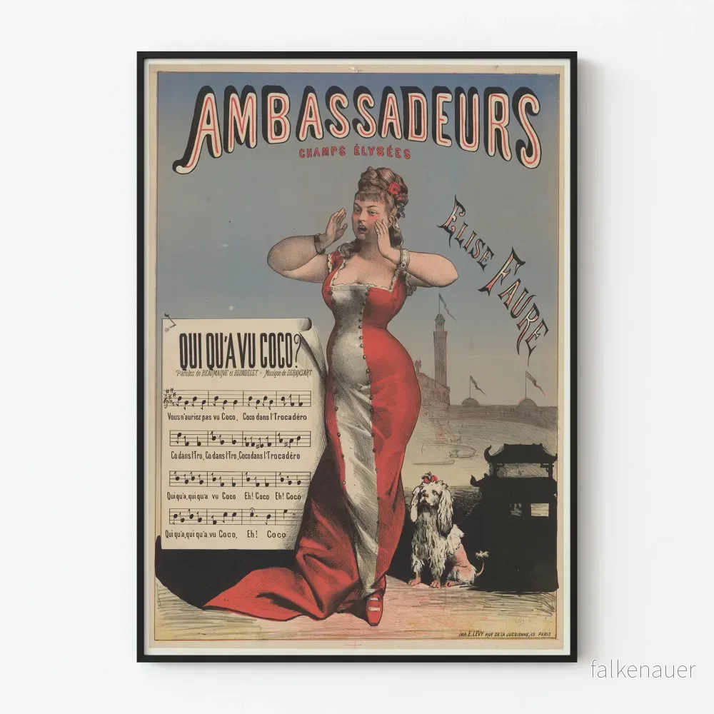 Vintageposter Ambassadeurs Elise Faure väggdekoration Paris