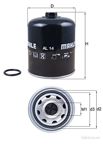 MAHLE ORIGINAL AL 14D Cartouche de dessicateur, système d'air comprimé RENAULT TRUCKS: Midlum, SCANIA: 3 series, L,P,G,R,S 4 series 4009026206829