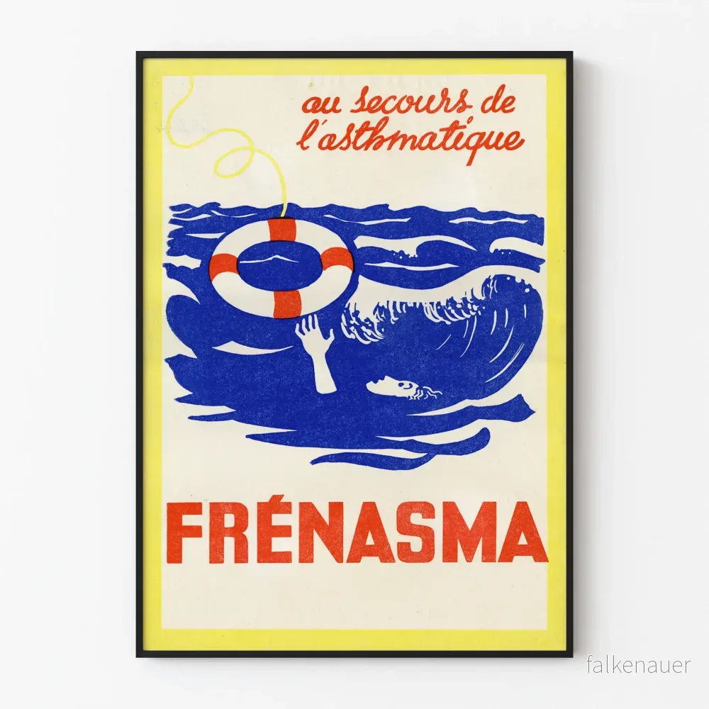 Vintageaffisch Frénasma till hjälp för astmatiker - Retro väggdekoration