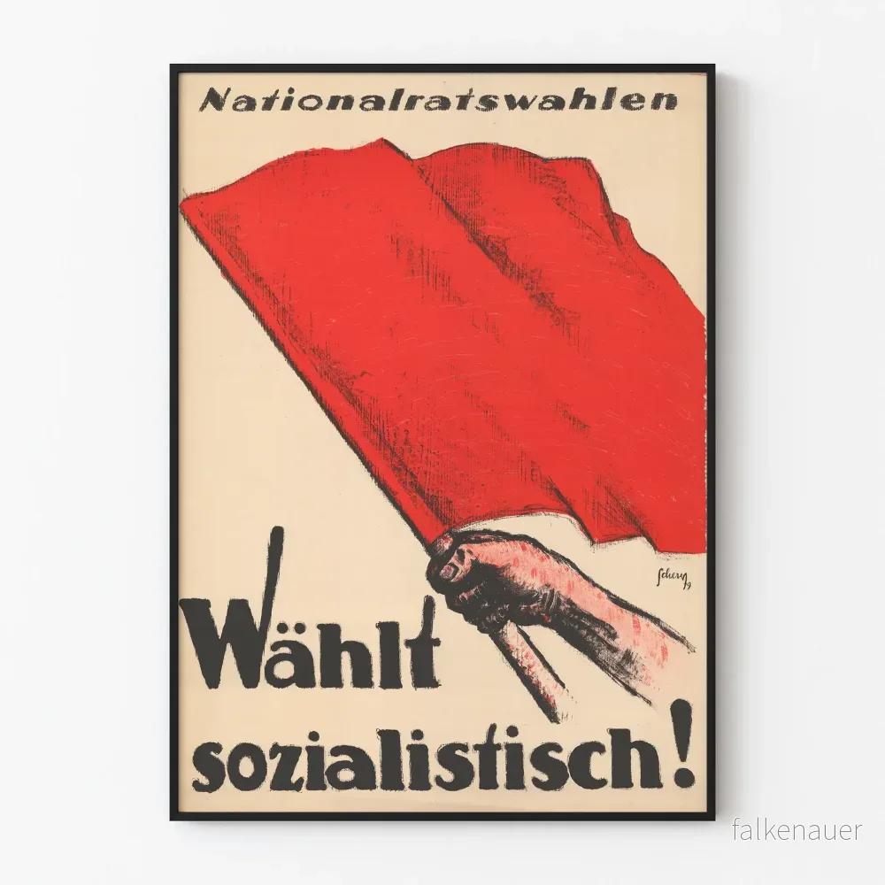 Vintage röd poster för socialistisk valkampanj