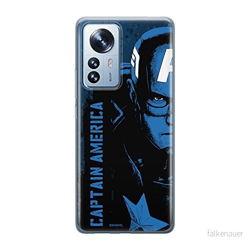 ERT GROUP mobiltelefonfodral för Xiaomi 12 / 12X originalt och officiellt licensierat Marvel mönster Captain America 010 optimalt anpassad till formen på mobiltelefonen, fodral tillverkad av TPU plast 5905511477059
