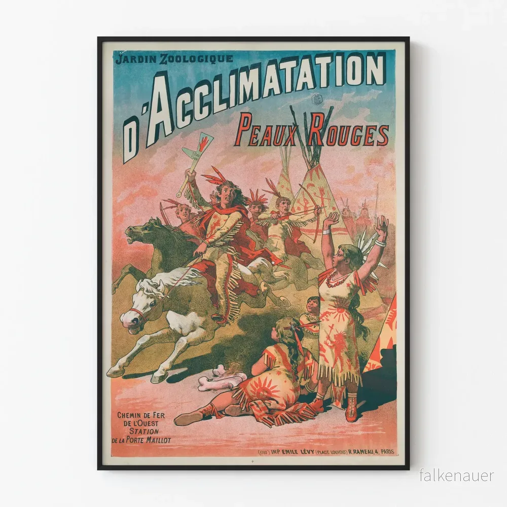 Vintageaffisch Jardin Zoologique d'Acclimatation Peaux Rouges
