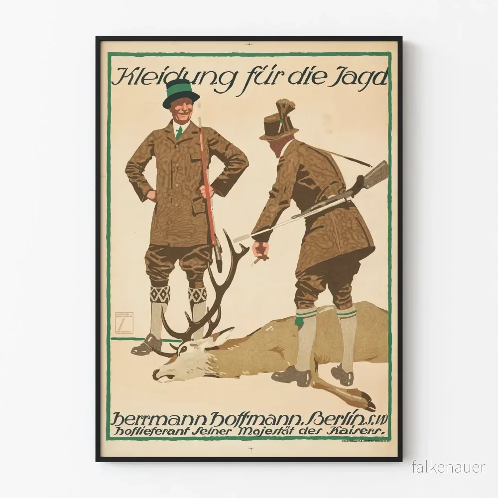 Vintage jaktposter - kläder för jakt av Herrmann Hoffmann Berlin