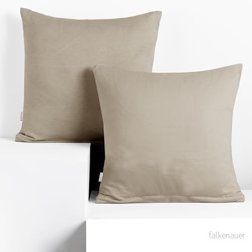 DecoKing 2 örngott 50 x cm, jersey, bomull, dragkedja, cappuccino, bärnsten 5903575035338
