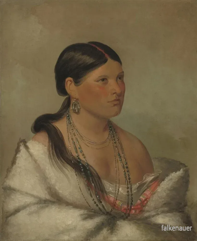 Målning L'aigle femelle shawano - George Catlin | Konsttryck - Bild 2