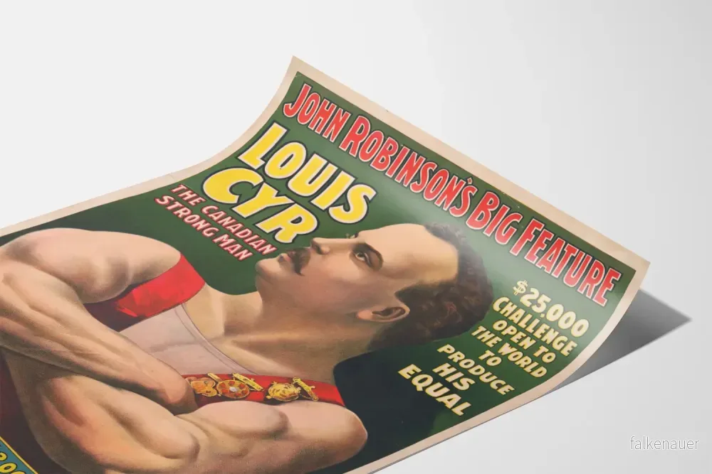 Vintageposter av Louis Cyr, den kanadensiska starka mannen – Retro väggdekoration - Bild 3