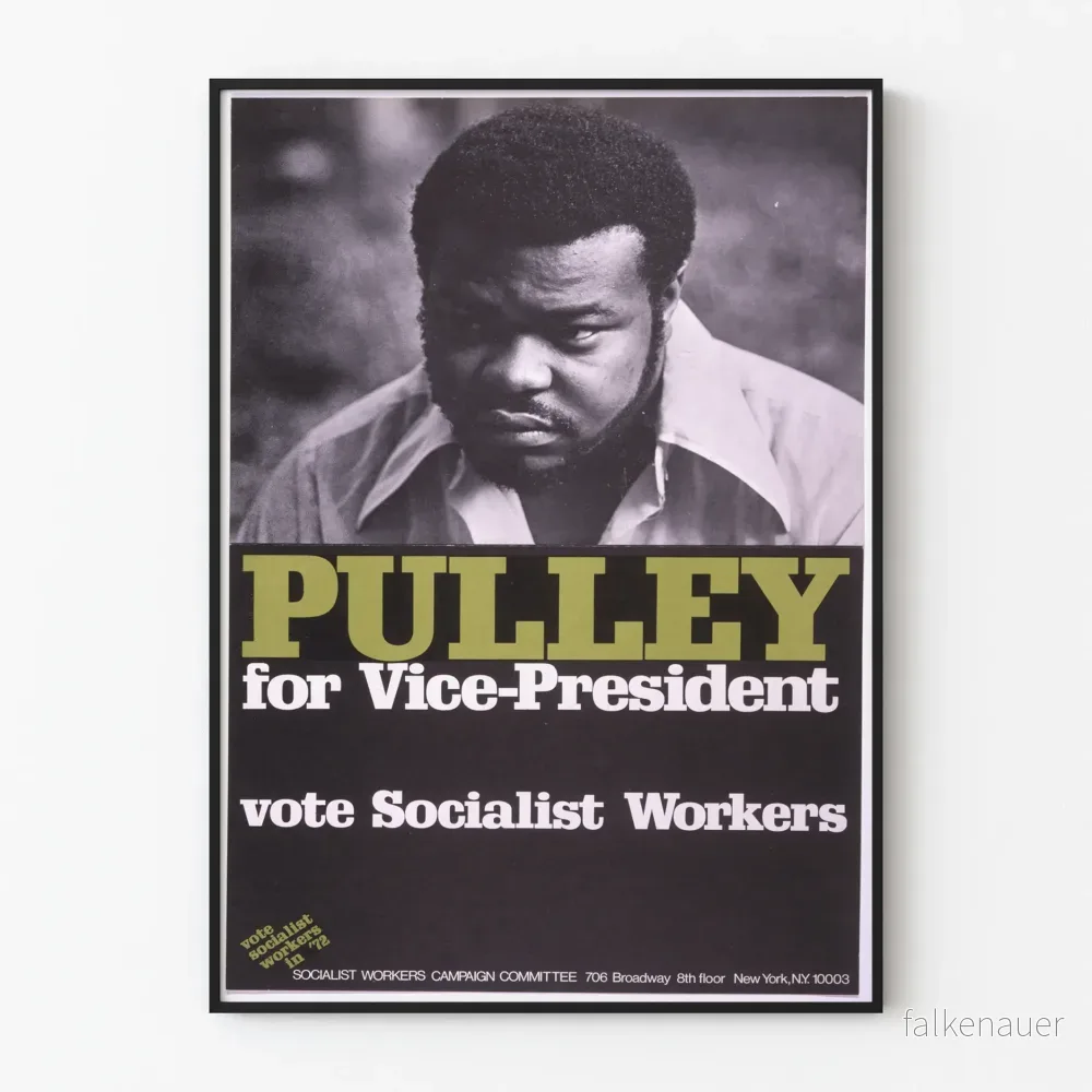 Kampanjposter för Pulley för vice ordförande - Rösta på Socialist Workers