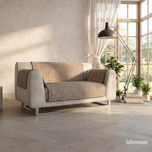 Bekvämt halkfritt sofföverdrag, brun, 2 sits 8058575079466