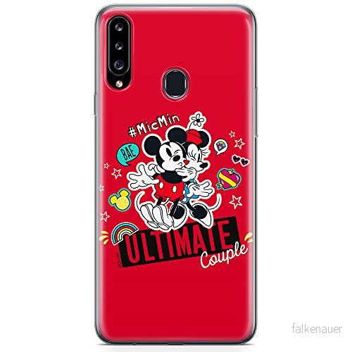 ERT GROUP mobiltelefonfodral för Samsung A20S originalt och officiellt licensierat Disney mönster Mickey & Minnie 012 optimalt anpassad till formen på mobiltelefonen, fodral tillverkad av TPU plast 5904805435942