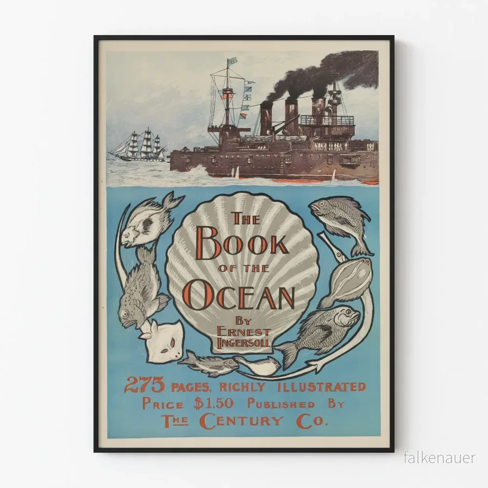 Vintageposter The Book of the Ocean – Marint väggdekoration