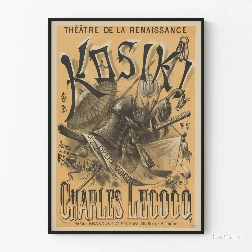 Teateraffisch av Théâtre de la Renaissance Kosiki - Vintage väggdekoration