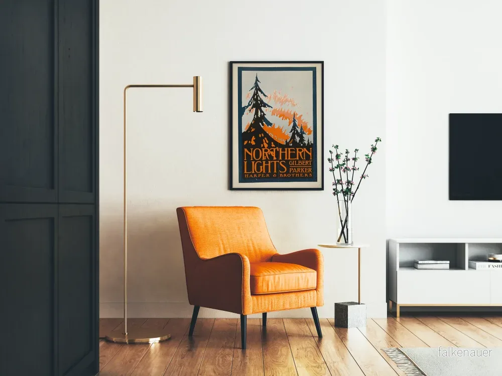 Dekorativ poster av norrsken - Vintage naturstil - Bild 2