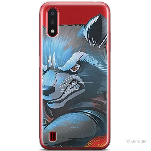 ERT GROUP mobiltelefonfodral för Samsung A01 originalt och officiellt licensierat Marvel mönster Rocket 005 optimalt anpassad till formen på mobiltelefonen, gedeeltelijk transparant 5904805433146