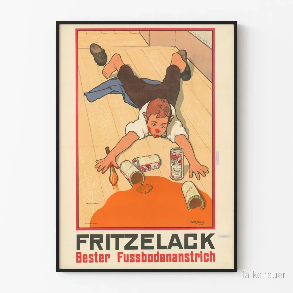 Vintageposter Fritzlack Bester Fussbodenanstrich för originell väggdekoration