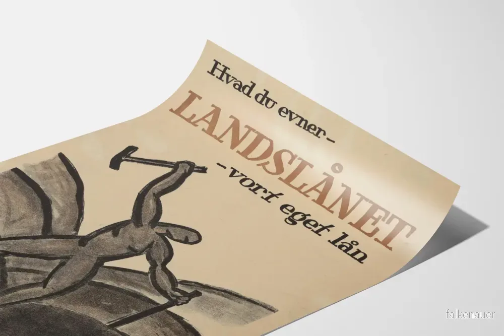 Vintage affisch av lantbruksarbete och kreditåtkomst - Bild 3
